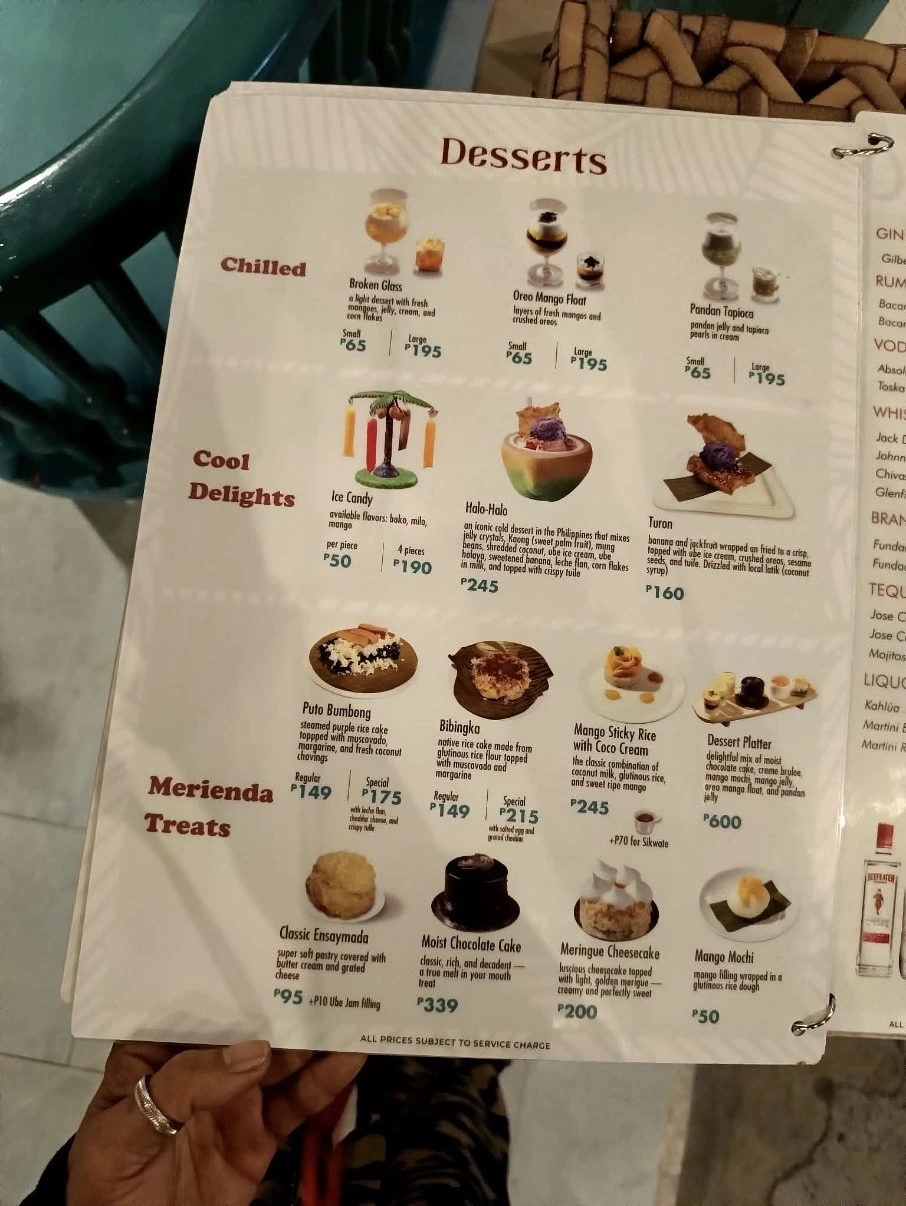 ハウスオブレチョンのDessertsのメニューページ