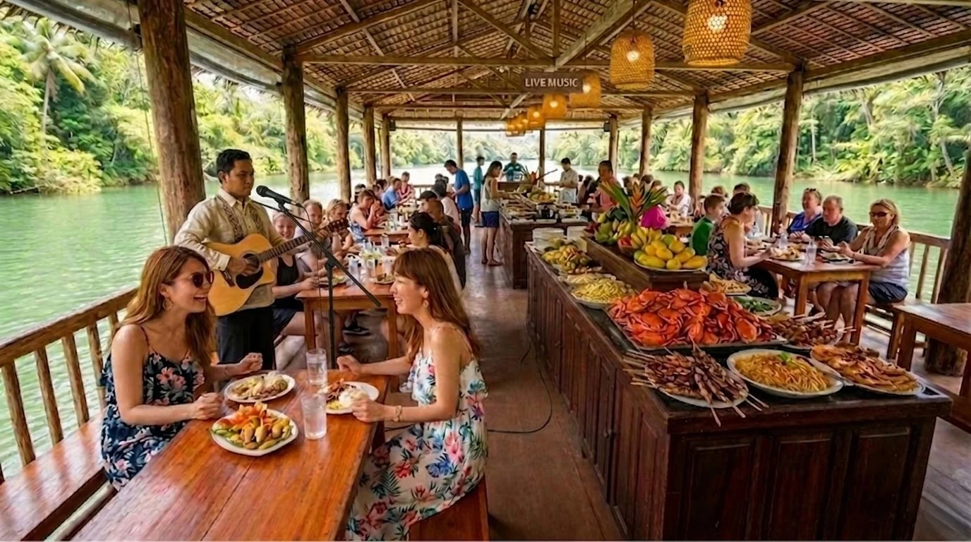 ボホール島 ロボックリバークルーズランチ