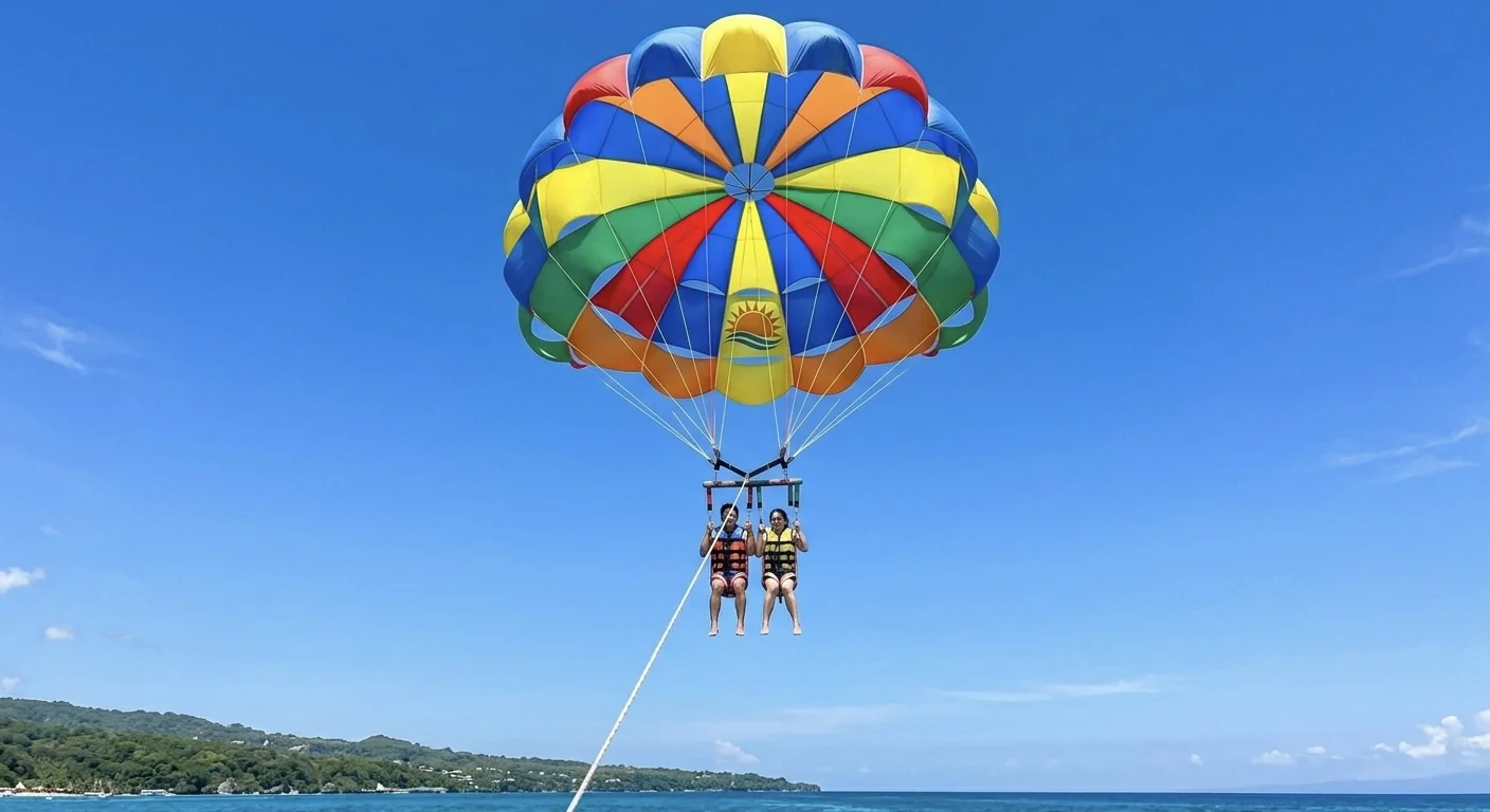 セブ島 マリンスポーツ パラセーリング Parasailing カラフルパラシュート 空からの絶景体験 マクタン島 Cebu Island Tours INC.