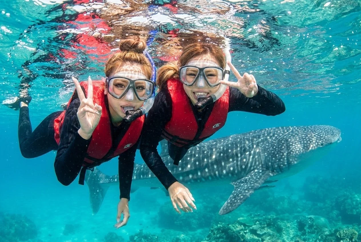 オスロブ ジンベイザメと泳ぐ女子旅